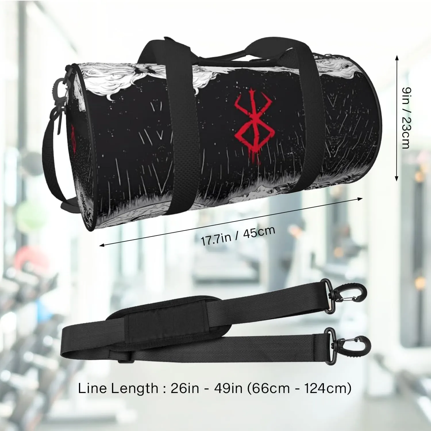 Anime Gym Bag for Women Men - Large Capacity Waterproof Workout Fitness Travel Sports Bags Fashion Street Camping Weekender Expandable Carry On Duffle Bag For Couple (B1)