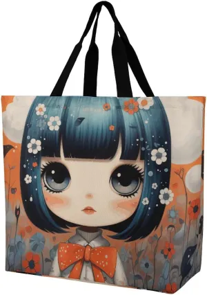 Anime Pictures Tote Bag for Women Reusable Eco-friendly Shopping Bags Large Capacity Shoulder Bag