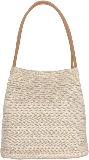 Aphoraeny Straw Beach Bag Buckets Totes Handbag Shoulder Tote Bag Straw Purse Summer Purse Women Summer Handbag