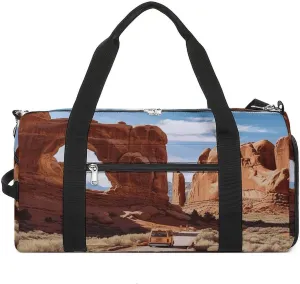 Arches National Park Entrance Gym Bag for Men Women Water Resistant Duffle Bag Travel Lightweight Bag for Travel Sports