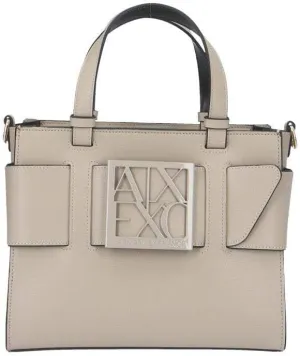 Armani Exchange Medium Tote with Central Logo Buckle
