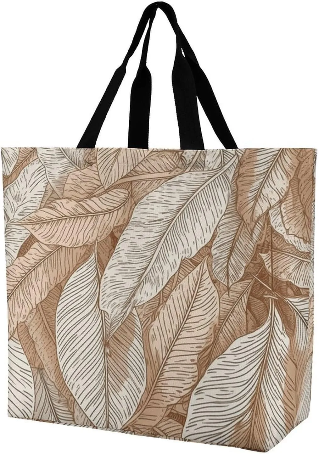 Art Pictures of Leaves Tote Bag for Women Reusable Eco-friendly Shopping Bags Large Capacity Shoulder Bag