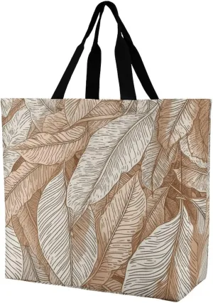Art Pictures of Leaves Tote Bag for Women Reusable Eco-friendly Shopping Bags Large Capacity Shoulder Bag