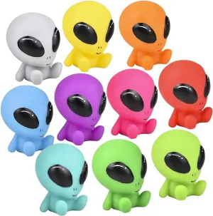 ArtCreativity Rubber Galactic Aliens, Set of 10, Alien Toys for Kids in Assorted Colors, Great as Outer Space Party Favors, Bath Toys for Kids, Swimming Pool, and Office Desk Decorations