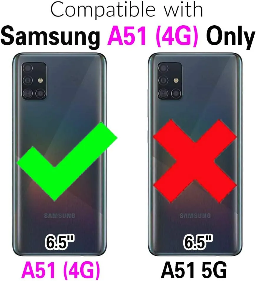 Asuwish Phone Case for Samsung Galaxy A51 4G Zipper Wallet Magnetic Detachable Cell Cover with Tempered Glass Screen Protector Crossbody Strap Flower Card Holder A 51 M40S 51A A515F S51 Women Men Blue