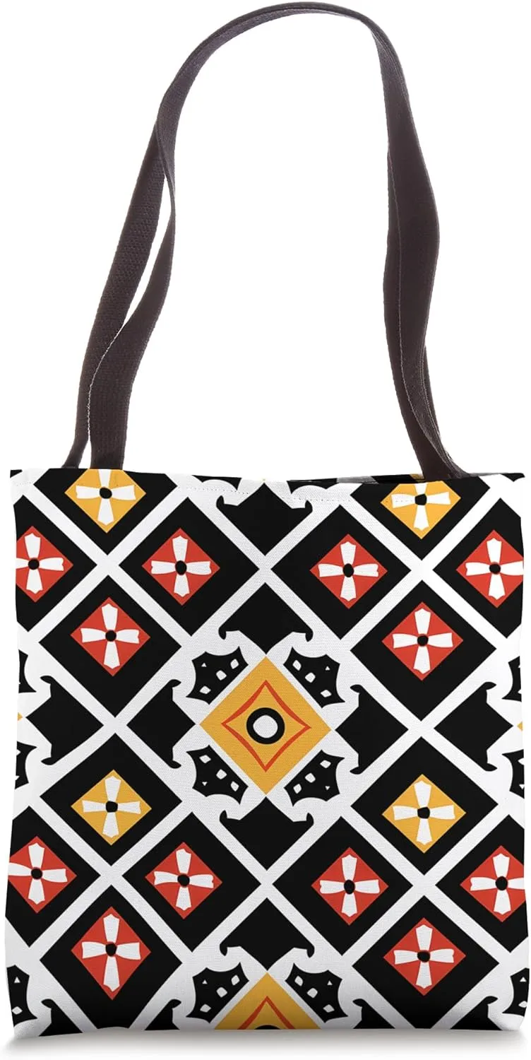 Authentic Adinkra Geometric Patterns Tote Bag