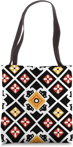 Authentic Adinkra Geometric Patterns Tote Bag