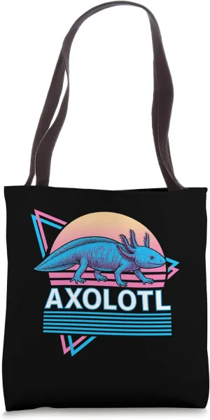 Axolotl Retro Vintage Synthwave Aesthetic Animal Lover Tote Bag