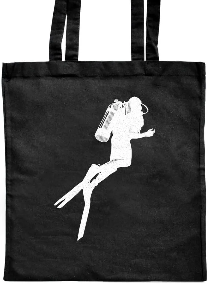 Azeeda 'Scuba Diver' Classic Black Tote Shopper Bag (ZB00008438)