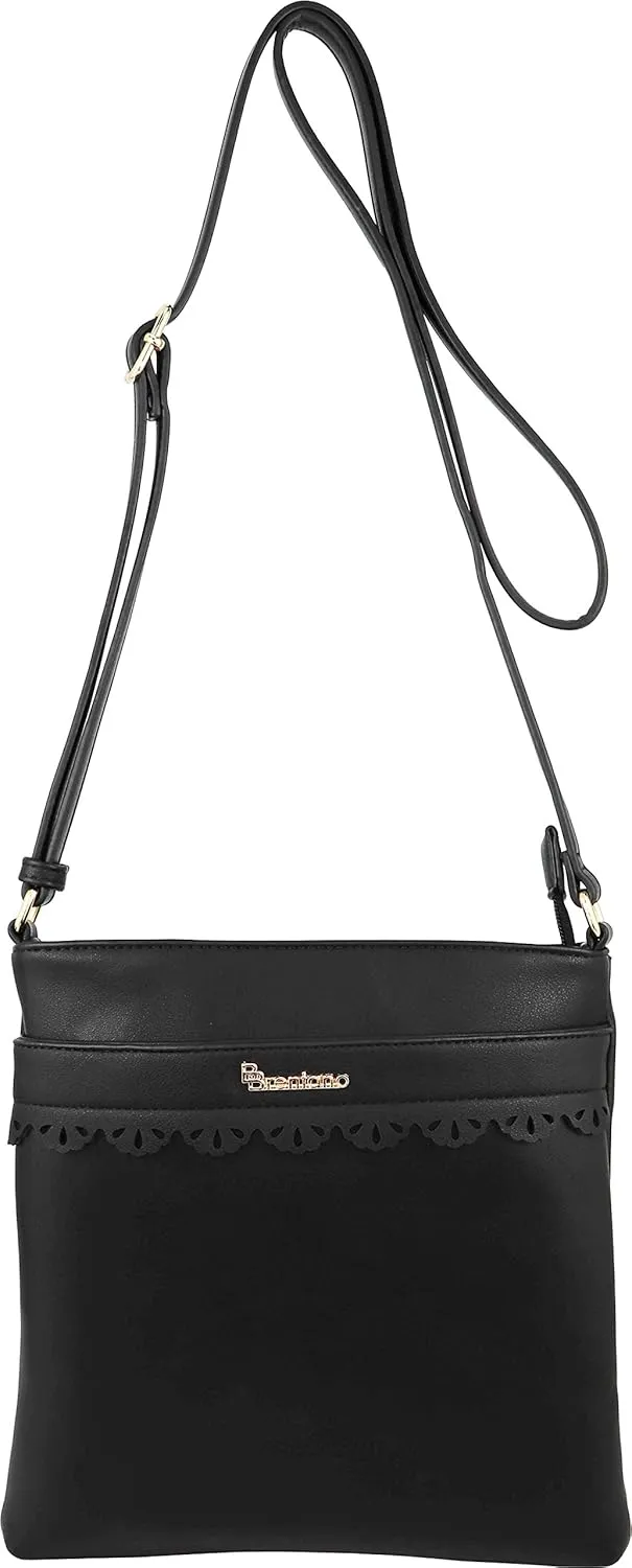 B BRENTANO Vegan Medium Crossbody Handbag Purse