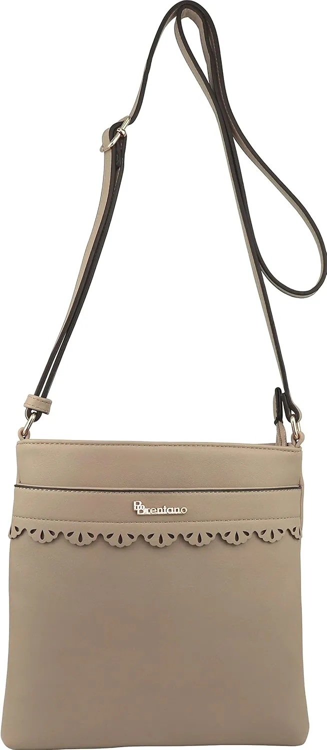 B BRENTANO Vegan Medium Crossbody Handbag Purse
