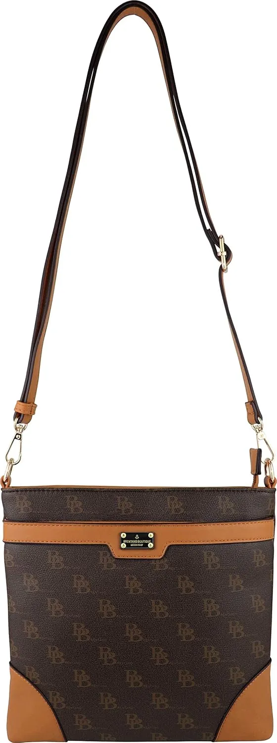 B BRENTANO Vegan Medium Crossbody Handbag Purse