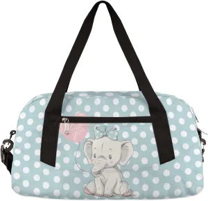 Baby Elephant Kids Duffel Bag for Girls Boys Teens, Blemishes Dance Bag Overnight Small Duffel Bag Carry On Weekend Sports Gym Travel Bag for School Practice Gymnastics Ballet