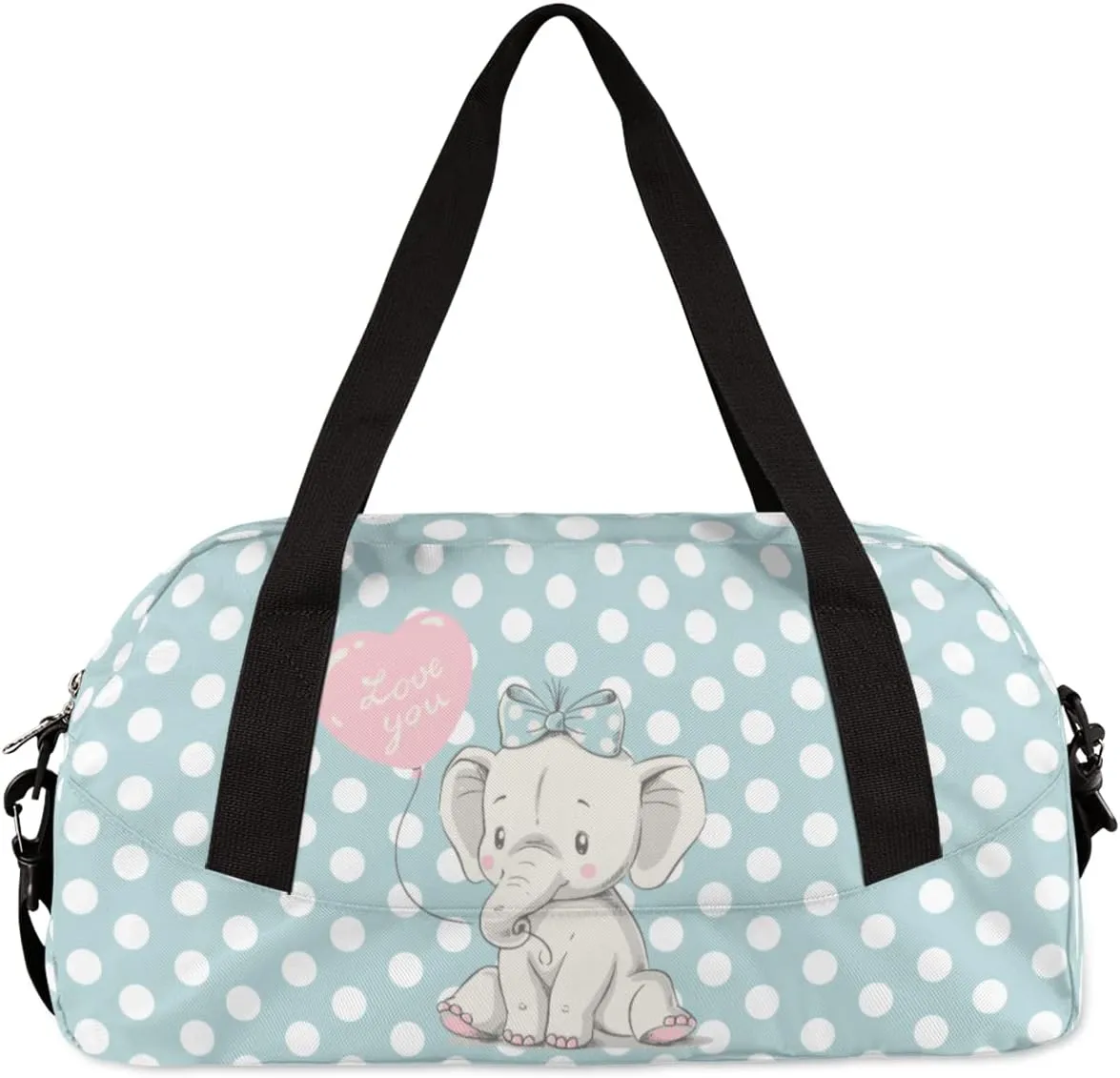 Baby Elephant Kids Duffel Bag for Girls Boys Teens, Blemishes Dance Bag Overnight Small Duffel Bag Carry On Weekend Sports Gym Travel Bag for School Practice Gymnastics Ballet