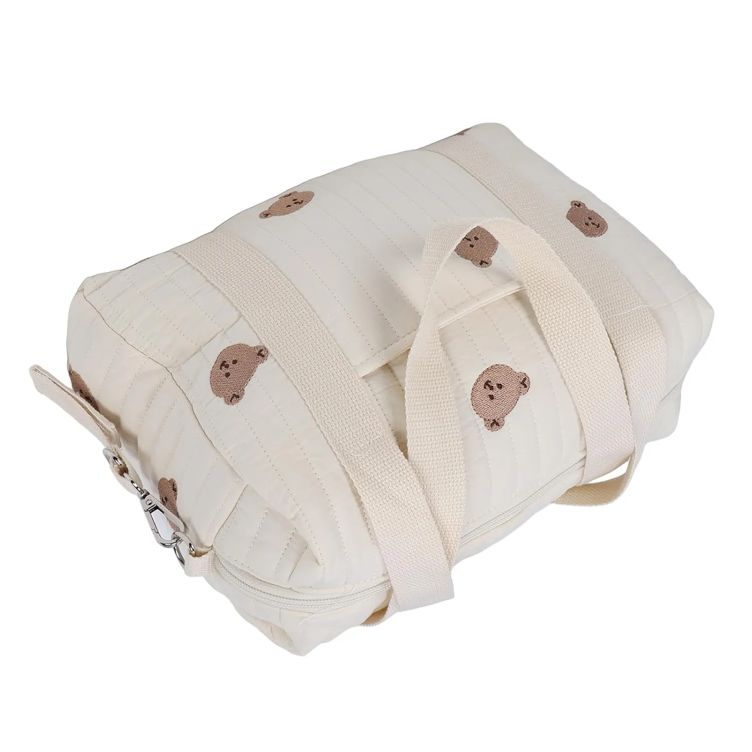 Baby Stroller Storage Bag, Zipper Embroidery Universal Stroller Caddy Organizer Handbag (Bear Bag)