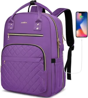 Backpack for Women and Teen Girls,School Backpack TSA Laptop Bookbag with USB for College University Students Business Office Work Travel
