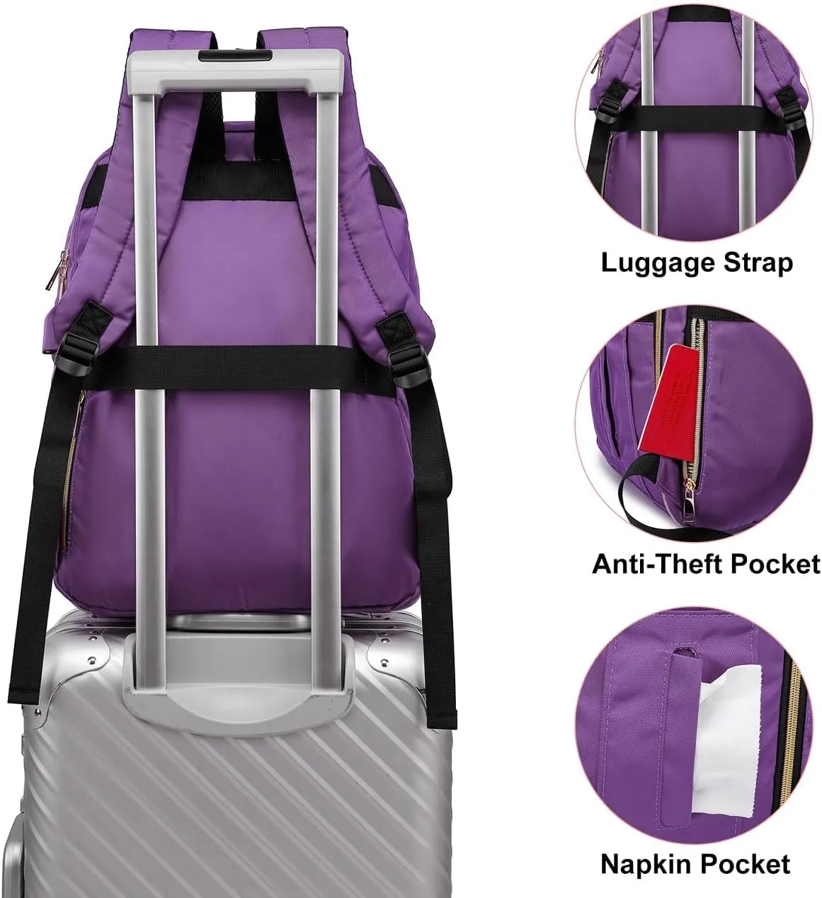 Backpack for Women and Teen Girls,School Backpack TSA Laptop Bookbag with USB for College University Students Business Office Work Travel