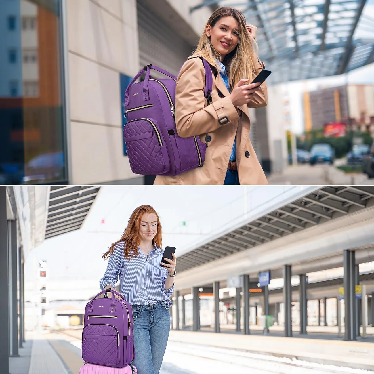 Backpack for Women and Teen Girls,School Backpack TSA Laptop Bookbag with USB for College University Students Business Office Work Travel