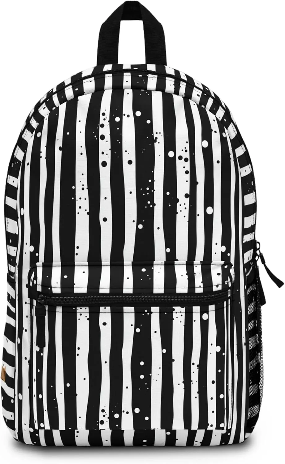 Backpack Monochrome Striped, Black and White Bag for Travel, Work, Minimalist Rucksack, Stylish Daypack, Trendy