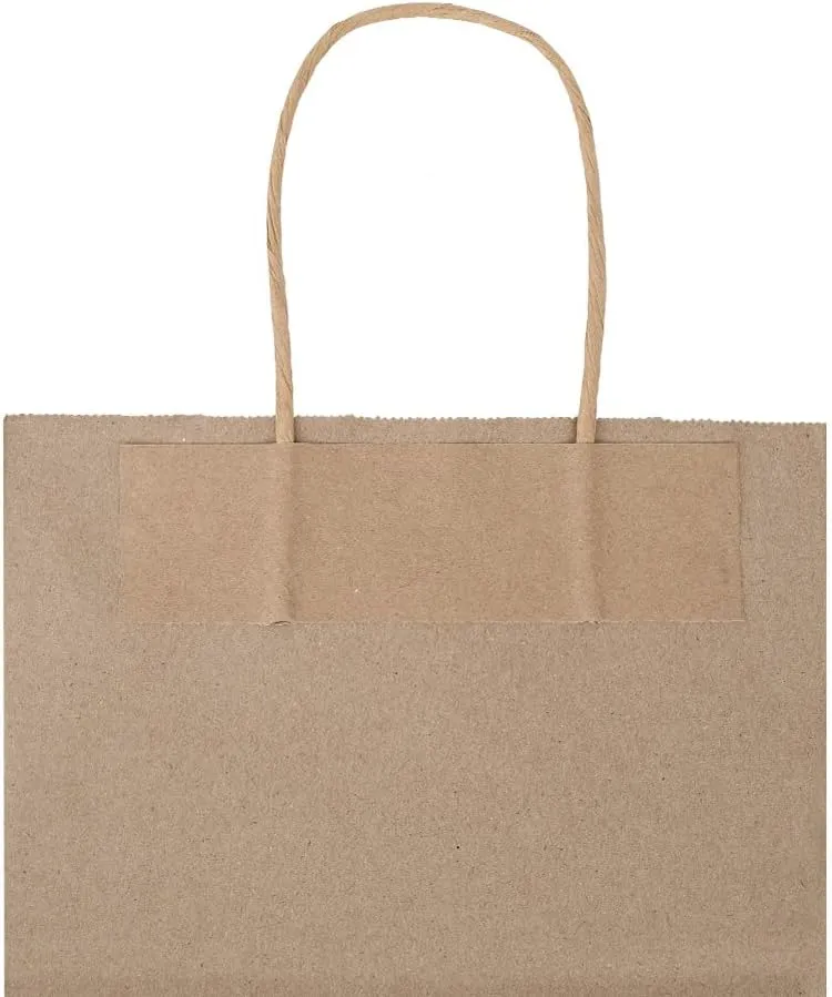 bagmad 50 Pack 8x4.75x10 Inch Medium Green Gift Paper Bags with Handles Bulk, Kraft Bags, Craft Grocery Shopping Retail Party Favors Wedding Business Sacks (Dark Green, 50pcs)