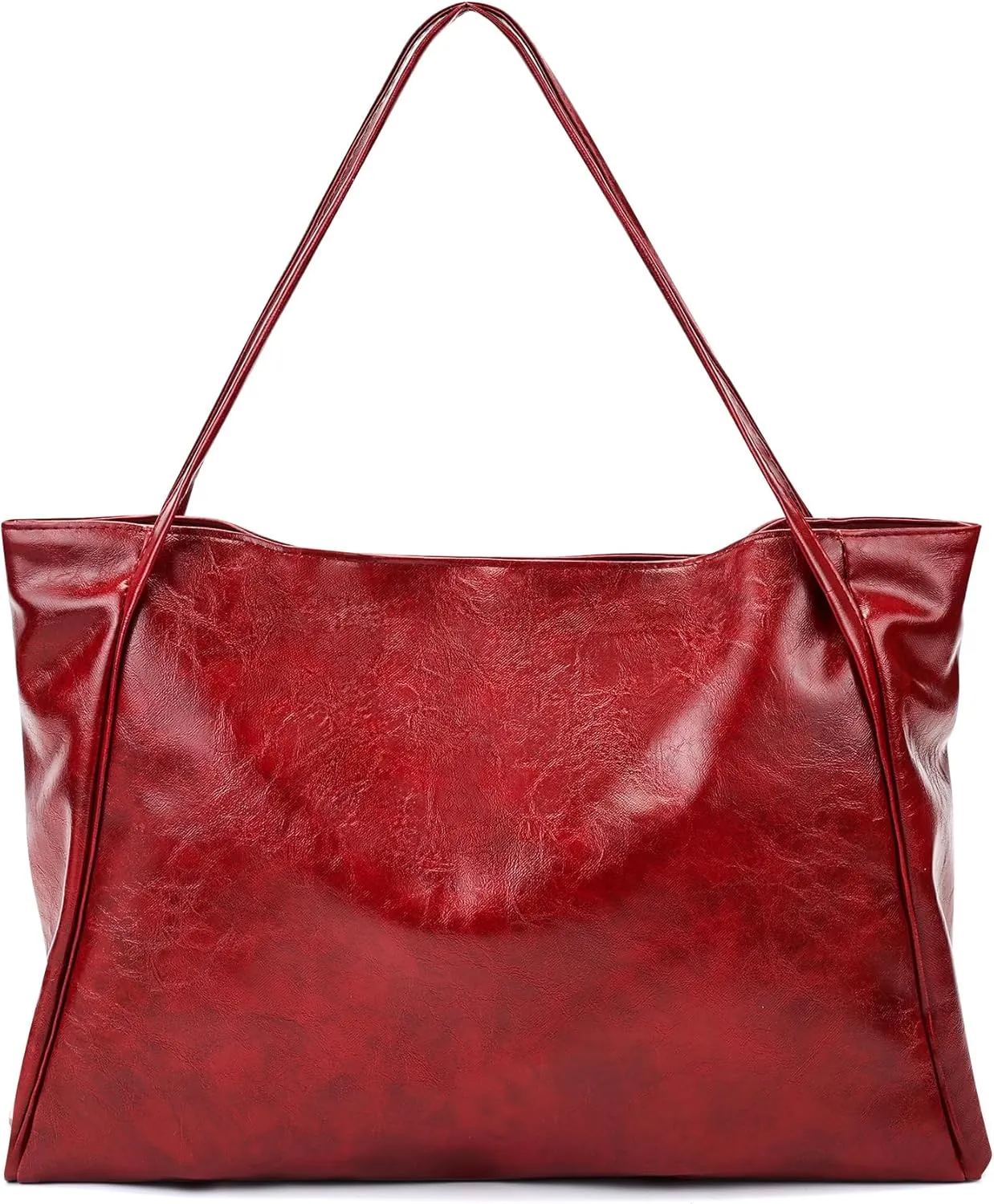 BAKUN Oversize Large Faux Leather Women Tote Handbag Big Capacity Laptop Shoulder Bag, Shopper Handbag for School Work Travel