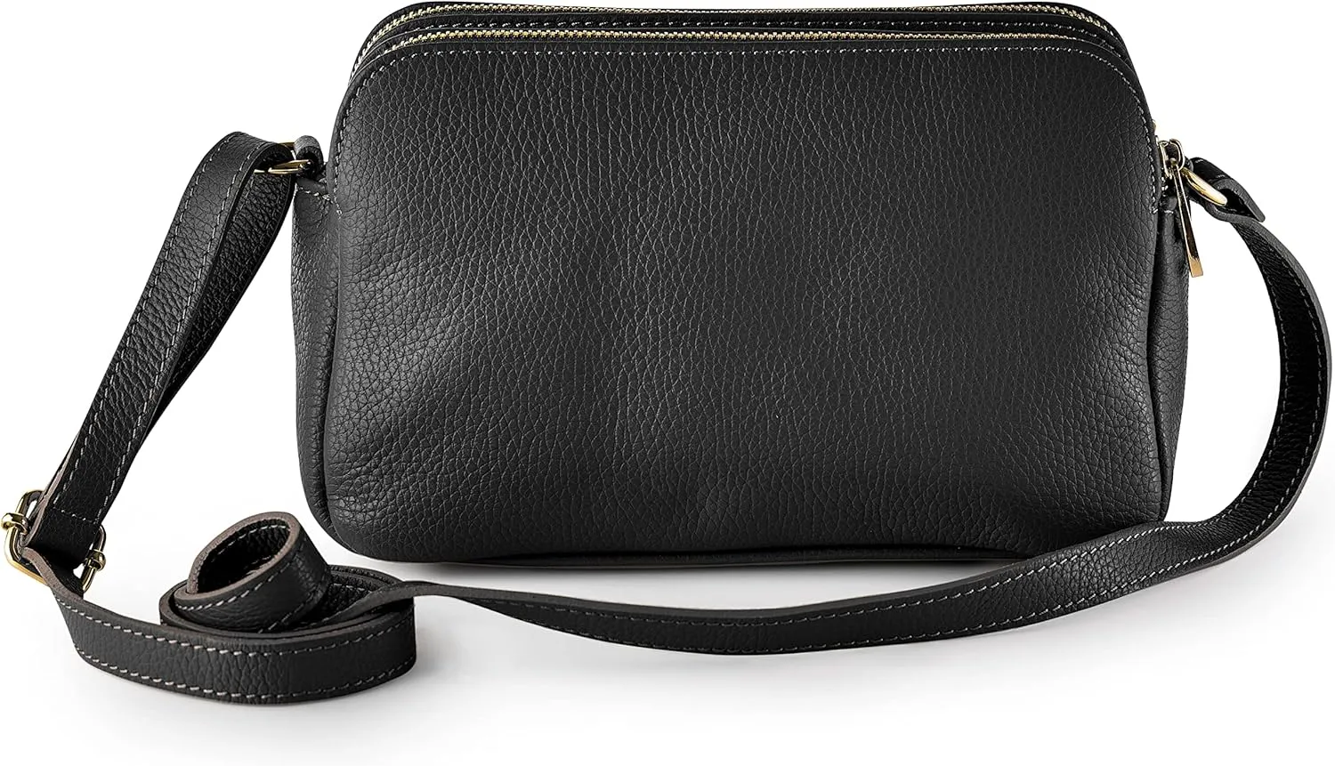Baroncelli Crossbody Bag Made in Italy with Long Stripe Genuine Italian Soft Leather
