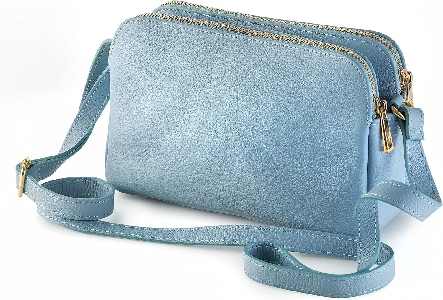 Baroncelli Crossbody Bag Made in Italy with Long Stripe Genuine Italian Soft Leather