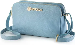 Baroncelli Crossbody Bag Made in Italy with Long Stripe Genuine Italian Soft Leather