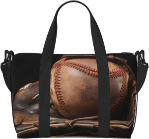 baseball and glove print Travel Duffel Bag, Sports Tote Gym Bag, Swim Pool Bag Large Shoulder Tote Bag for Beach Weekender, 202-406-121
