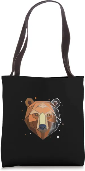Bear Polygon Art Animal Abstract Geometric Shape Art Tote Bag