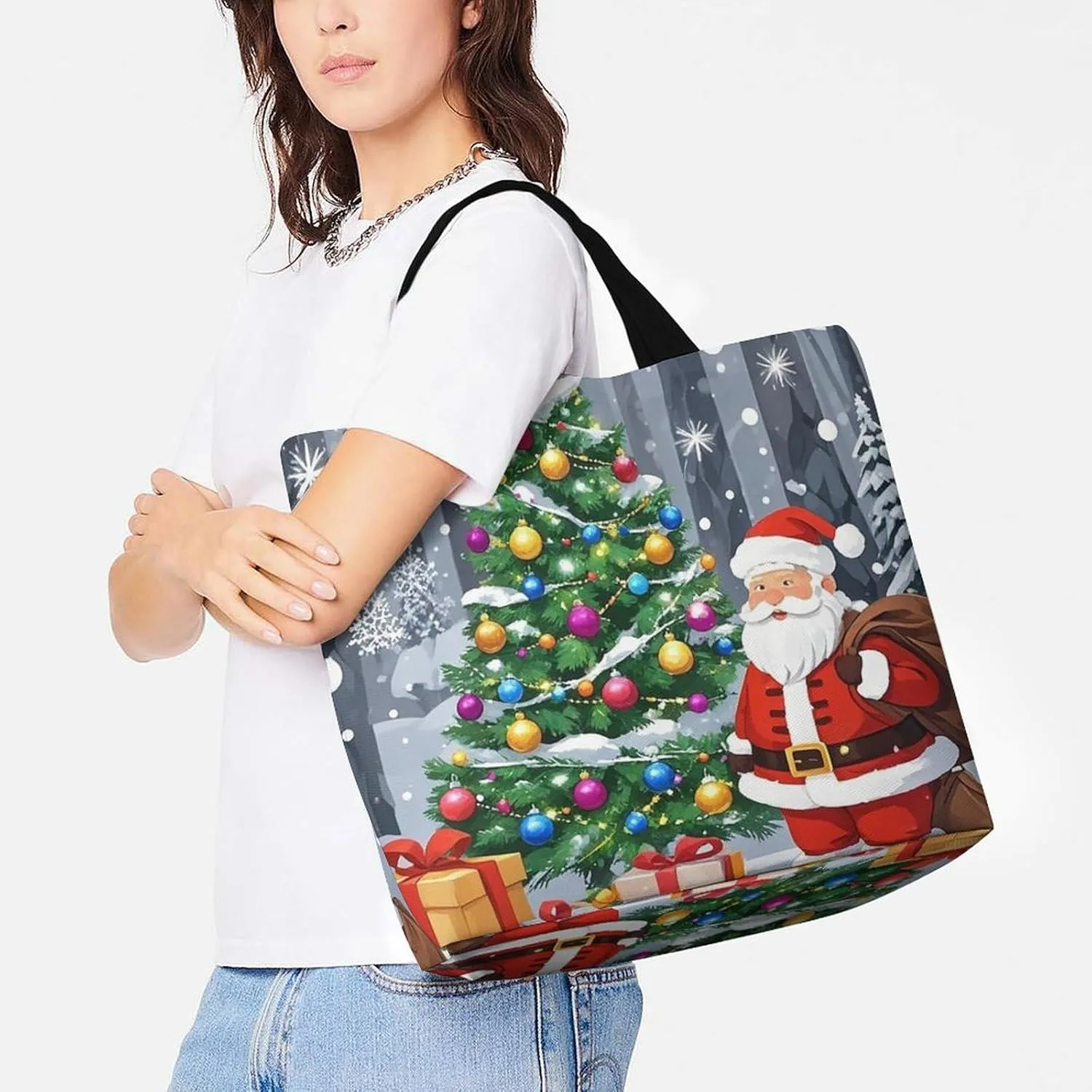 Beautiful Purple Butterfly Art Tote Bags, Reusable Grocery Bags, Large Shopping Bag, Shoulder Bag for Women