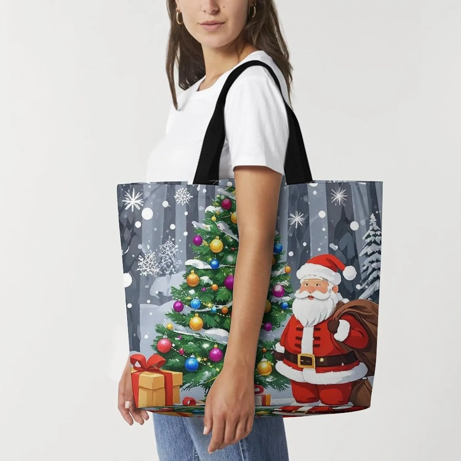Beautiful Purple Butterfly Art Tote Bags, Reusable Grocery Bags, Large Shopping Bag, Shoulder Bag for Women