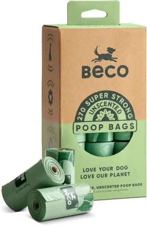 Beco Bags - Value Pack - 270 Large Unscented Poop Bags for Dogs - Eco-Conscious