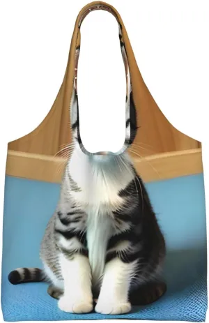Bedroom kitten Printed canvas bag-suitable for shopping bags, fashionable women's bags