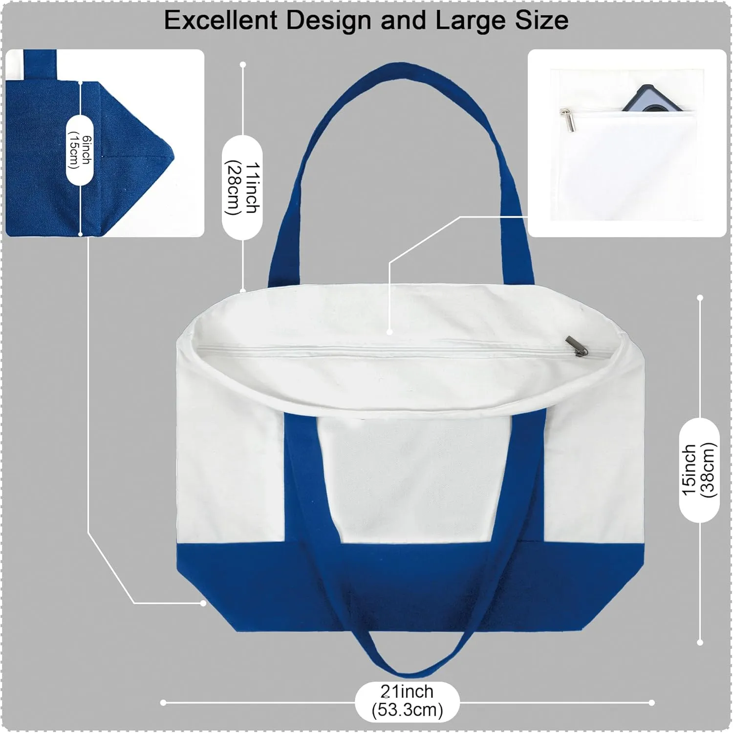 BeeGreen 3,6,8,12 Pack 12OZ Canvas Tote Bags for Women Large DIY Tote Bags Bulk with Handles