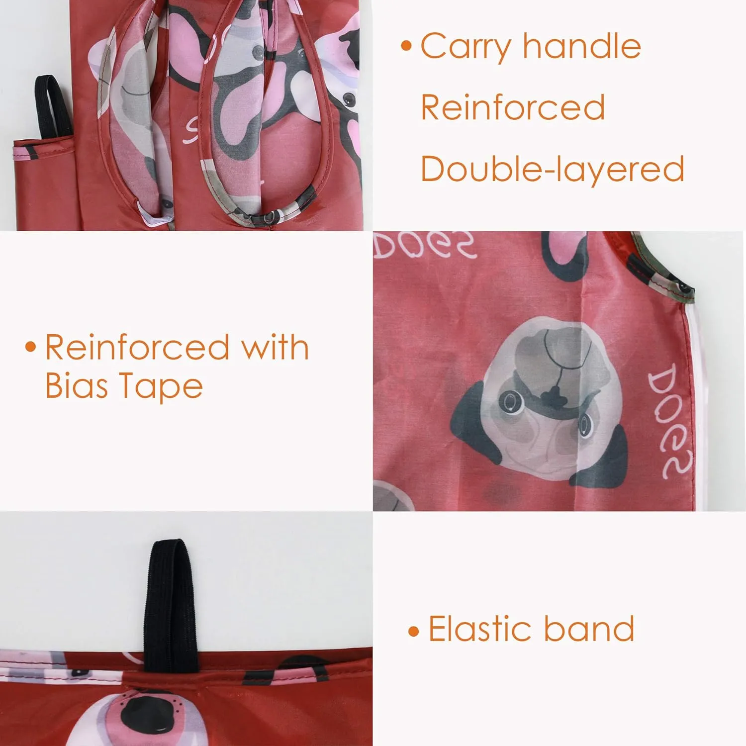BeeGreen Animal Reusable Grocery Bags 6 Pack Grocery Bags Reusable Shopping Bags Cloth Gift Bags Foldable Tote Bag Reusable Gift Bags Holiday Bags With Handles Heavy Duty Reusable Tote Bag