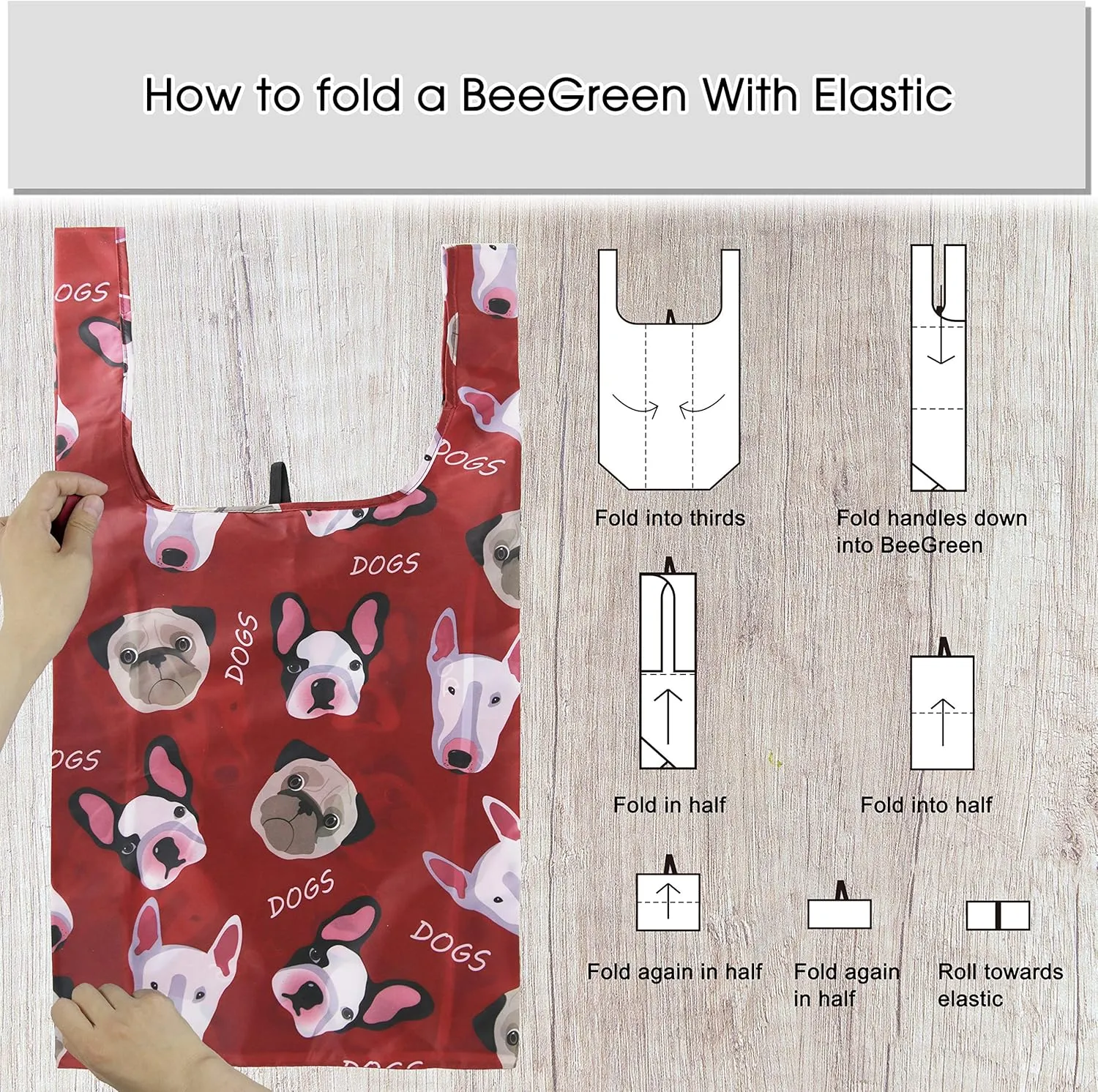 BeeGreen Animal Reusable Grocery Bags 6 Pack Grocery Bags Reusable Shopping Bags Cloth Gift Bags Foldable Tote Bag Reusable Gift Bags Holiday Bags With Handles Heavy Duty Reusable Tote Bag