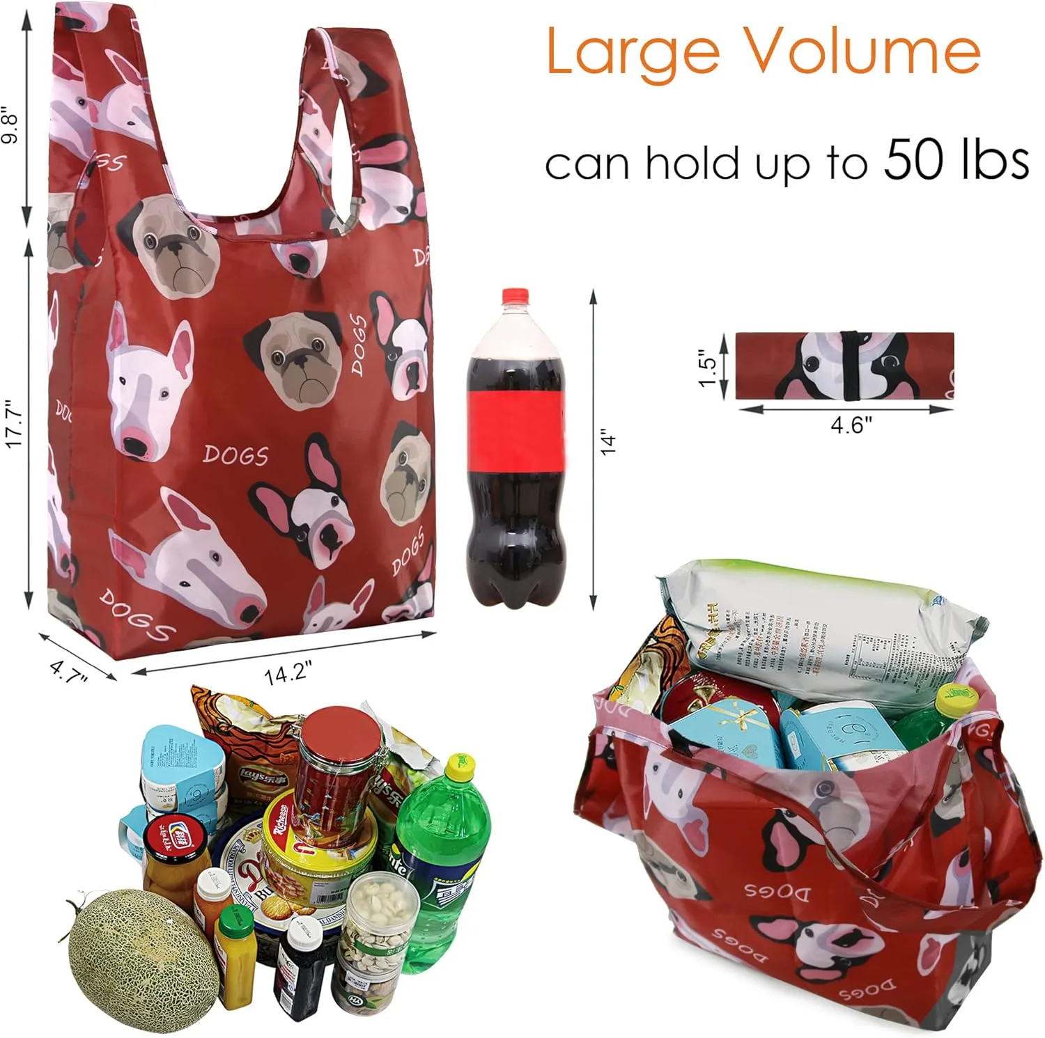 BeeGreen Animal Reusable Grocery Bags 6 Pack Grocery Bags Reusable Shopping Bags Cloth Gift Bags Foldable Tote Bag Reusable Gift Bags Holiday Bags With Handles Heavy Duty Reusable Tote Bag