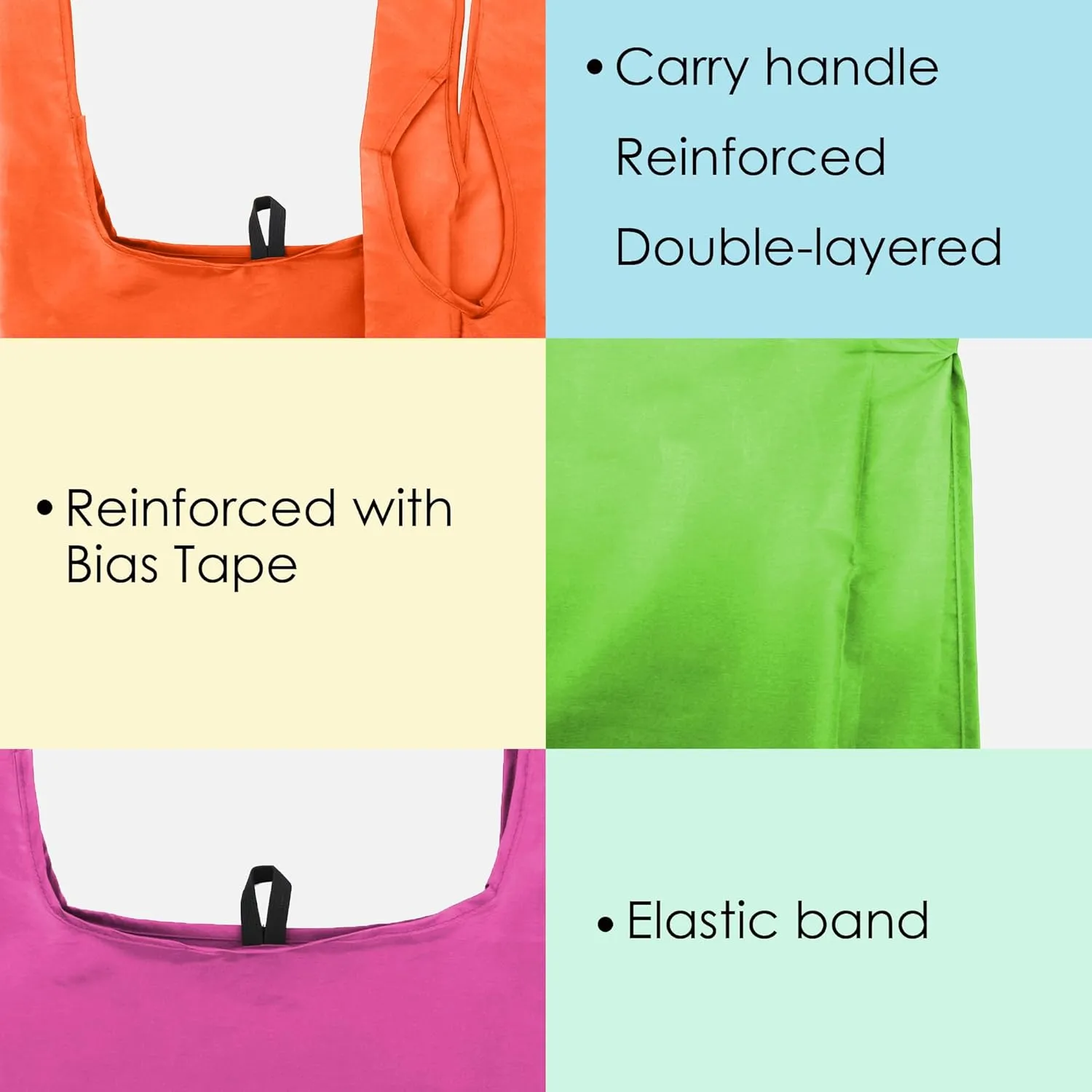BeeGreen Colorful Reusable Grocery Bags 10 Pack Grocery Bags Reusable Shopping Bags Cloth Gift Bags Foldable Tote Bag Reusable Gift Bags Holiday Bags With Handles Heavy Duty Reusable Tote Bag