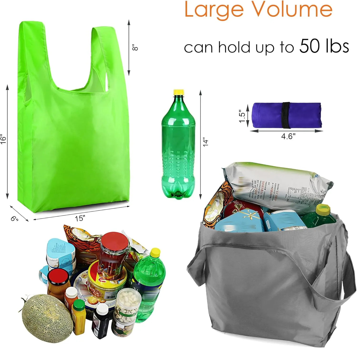 BeeGreen Colorful Reusable Grocery Bags 10 Pack Grocery Bags Reusable Shopping Bags Cloth Gift Bags Foldable Tote Bag Reusable Gift Bags Holiday Bags With Handles Heavy Duty Reusable Tote Bag