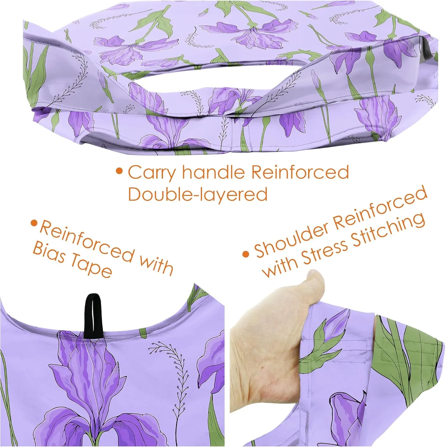 BeeGreen Floral Reusable Grocery Bags with Zipper Storage Pouch 12 Pack Flowers Reusable Shopping Bags Bulk with Elastic Band Foldable-Machine Washable Christmas Gifts Tote Bags