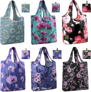 BeeGreen Reusable Grocery Bags Foldable Reusable Gift Bags Reusable Shopping Bags With Handles Polyester Grocery Bags Tote Bags Bulk Travel Tote Bags For Women Cloth Bags Shopping Basket Washable