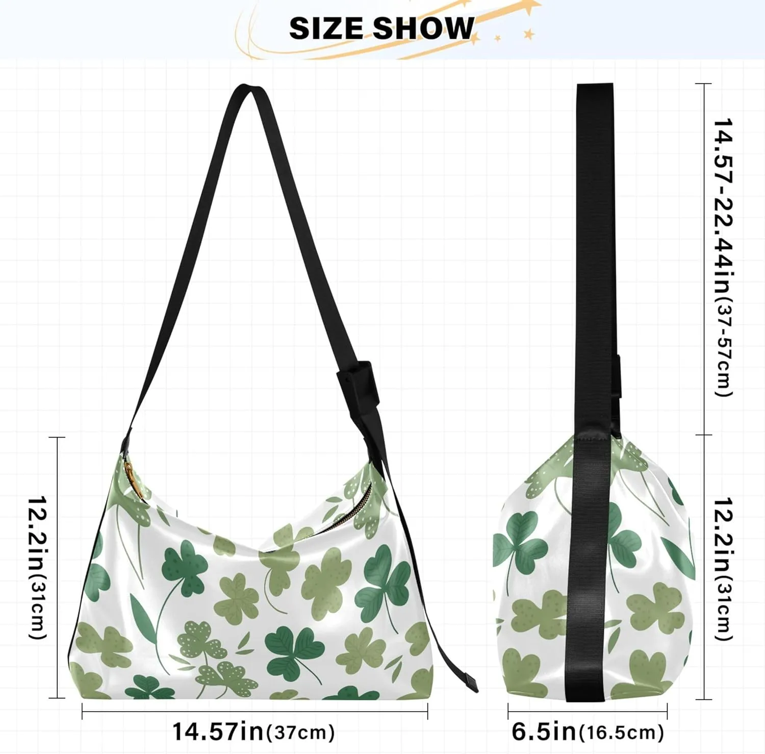 Beige Geometric Leaves PU Leather Shoulder Bag Hobo Large Crossbody Bag Unique Leaf Print Shoulder Purse Handbag