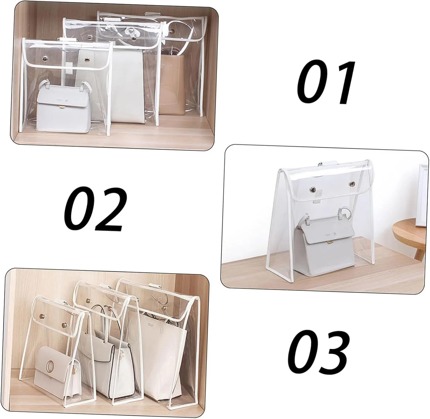 BESPORTBLE 1pc Purse Dust Bag for Zipper Pouches Tote Bag Organizer Washable Pu Pvc Protector