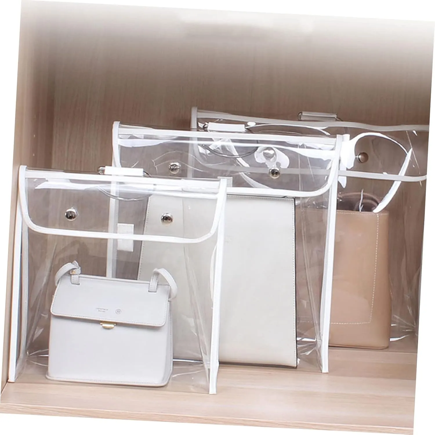 BESPORTBLE 1pc Purse Dust Bag for Zipper Pouches Tote Bag Organizer Washable Pu Pvc Protector