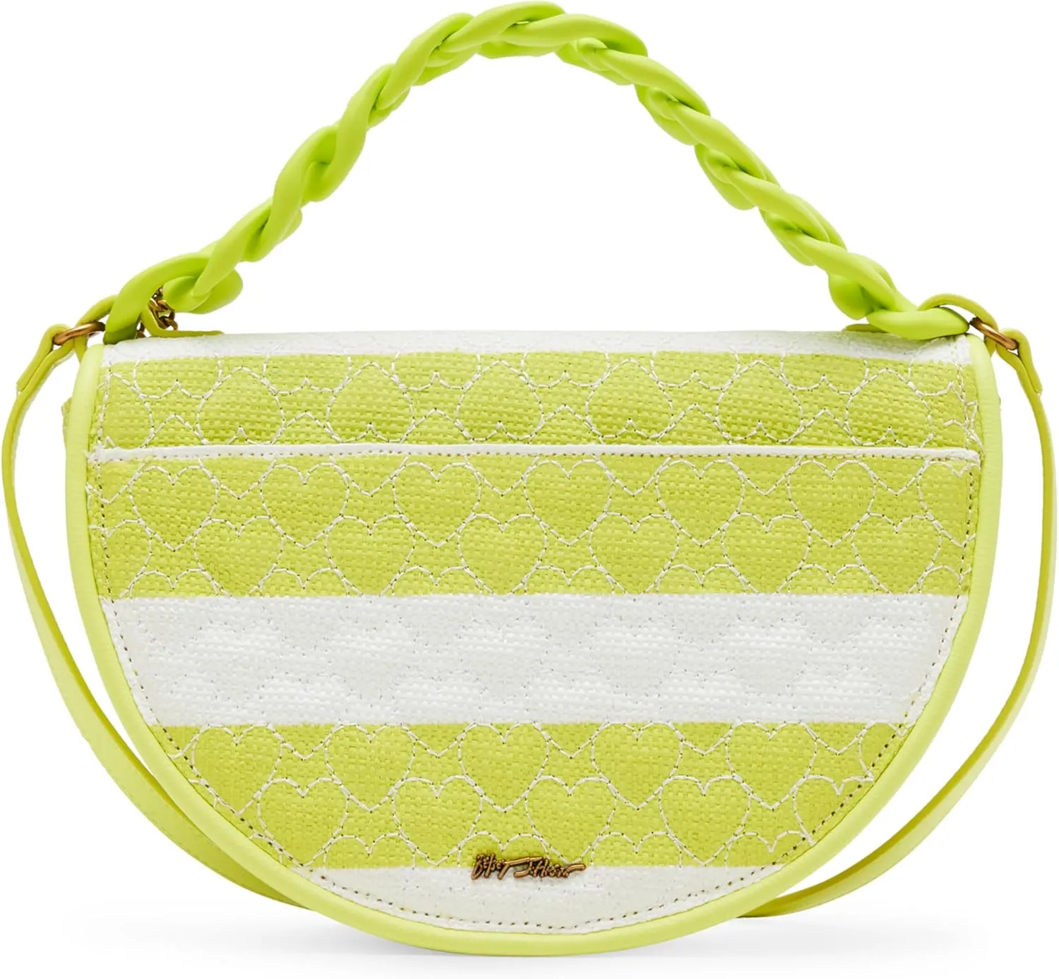 Betsey Johnson Nauti-gal Half Moon Raffia Flap Bag
