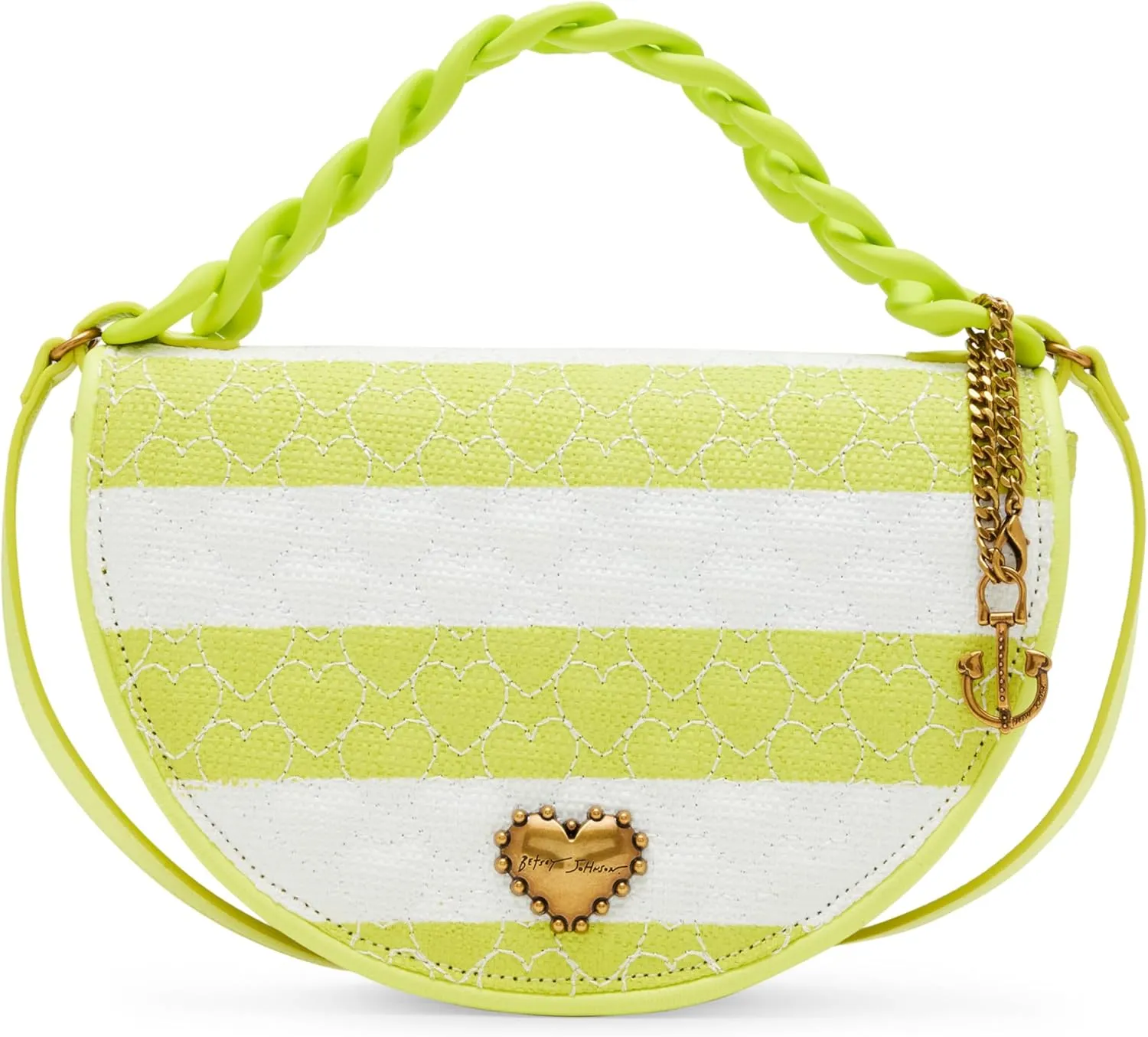 Betsey Johnson Nauti-gal Half Moon Raffia Flap Bag