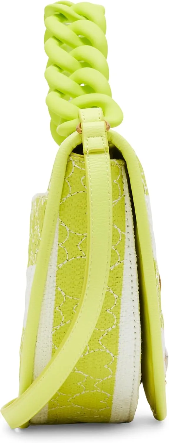 Betsey Johnson Nauti-gal Half Moon Raffia Flap Bag