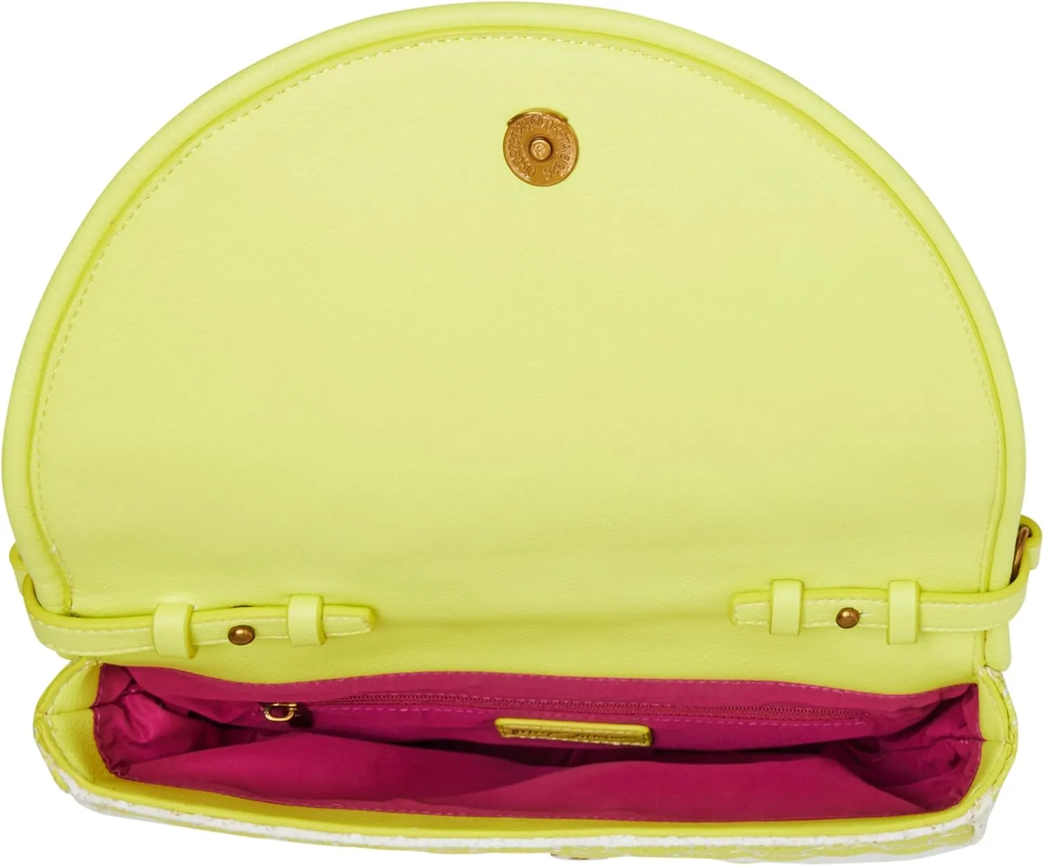 Betsey Johnson Nauti-gal Half Moon Raffia Flap Bag