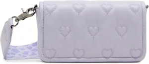 Betsey Johnson Quilted Heart Crossbody, Lavender